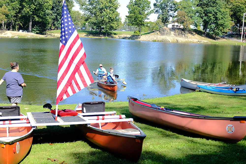 Joanne and Colin Murphy, of East Coat Outfitters, provided canoes and kayaks for rent to go out on the pond